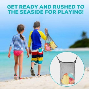 BeebeeRun Kids Beach Sand Toys Set, Beach Toys in Mesh Bag with Bucket, Watering Can, Rake, Water Scoop, Animal Molds, Sandbox Toys for Toddlers Kids Outdoor Toys