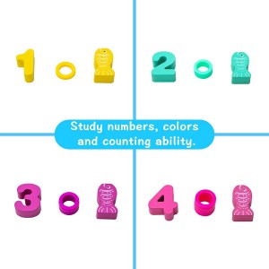 Arkmiido Montessori Toys for Kids, Wooden Number Puzzle for Toddlers Color Shape Sorter Puzzle Board Math Counting Stacking Rings Toys with Magnetic Fishing,Learning Education Toy Gifts Wooden Number Blocks Toys
