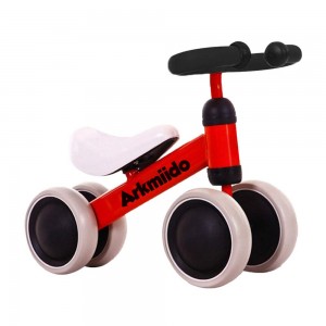 Arkmiido Baby Loopfiets, Ride On Bikes, Kinderfiets, Sliding Bike 4 Wheel, Trike Toddler Walker Kleur Rood 1-3 Years Old (rood / zwart) (rood)