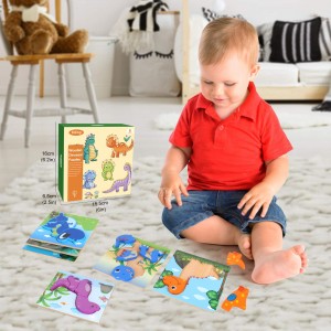 Ealing 6 Pack Dinosaur Wooden Puzzles for Toddler Dinosaur Toddler Puzzles,Wooden Jigsaw Puzzles for 3 Years Old Boys Girls,Wooden Toys Dinosaur Educational Learning Toys for Kids MZ1377
