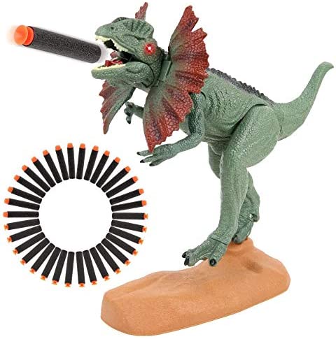 Massive Selection for Cartoon Remote Car - Dinosaur Toys Foam Dart Gun Dilophosaurus Realistic Dinosaur Figures Model with Roaring Sound and Lights Gift Toys for 3 4 5 6 7 8 Kids Boys Girls (Dilop...