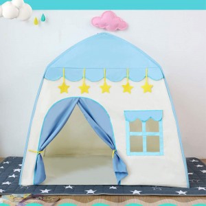 BeebeeRun Castle Play Tent，Kids Play Tents Toys for Toddler,Fairy Castle Playhouse Gifts for Children Indoor and Outdoor(Blue)