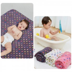Arkmiido Baby Hooded Towel – 100% Organic Cotton Softest Hooded Bath Towel with Polka dot for Baby – Ultra Absorbent and Hypoallergenic Baby Towel Perfect for Boys and Girls