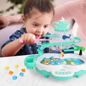 Magnetic Fishing Games Toys for Kids – 3 in 1 Premium Version Electric Fishing Toys for Toddlers with Songs Story & Animal Sounds – Toddler Preschool Learning Toys for 3 4 5 Year Old Girls Boys