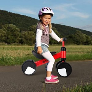 Arkmiido Kinder Laufrad Spielzeug mit Gerader Griff für 1-3 Jahr Lauflernrad für Baby und Kinder Lauflernrad 4 Rädern Baby Balance Fahrrad für Jungen Mädchen