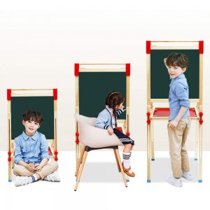 Kids Easel with Paper Roll Double-Sided Whiteboard & Chalkboard Standing Easel with Numbers and Other Accessories for Kids and Toddlers