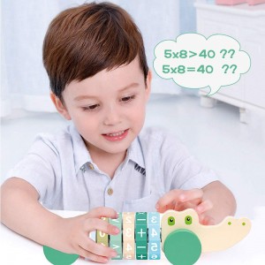 Drag and drop the number puzzle to calculate the number in addition to the Rubik’s cube addition and subtraction baby early education wooden teaching aids MZ0073