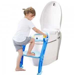 Baobei Toilet Training Seat with Non-Slip Step Stool Ladder for Toddlers (Blue)