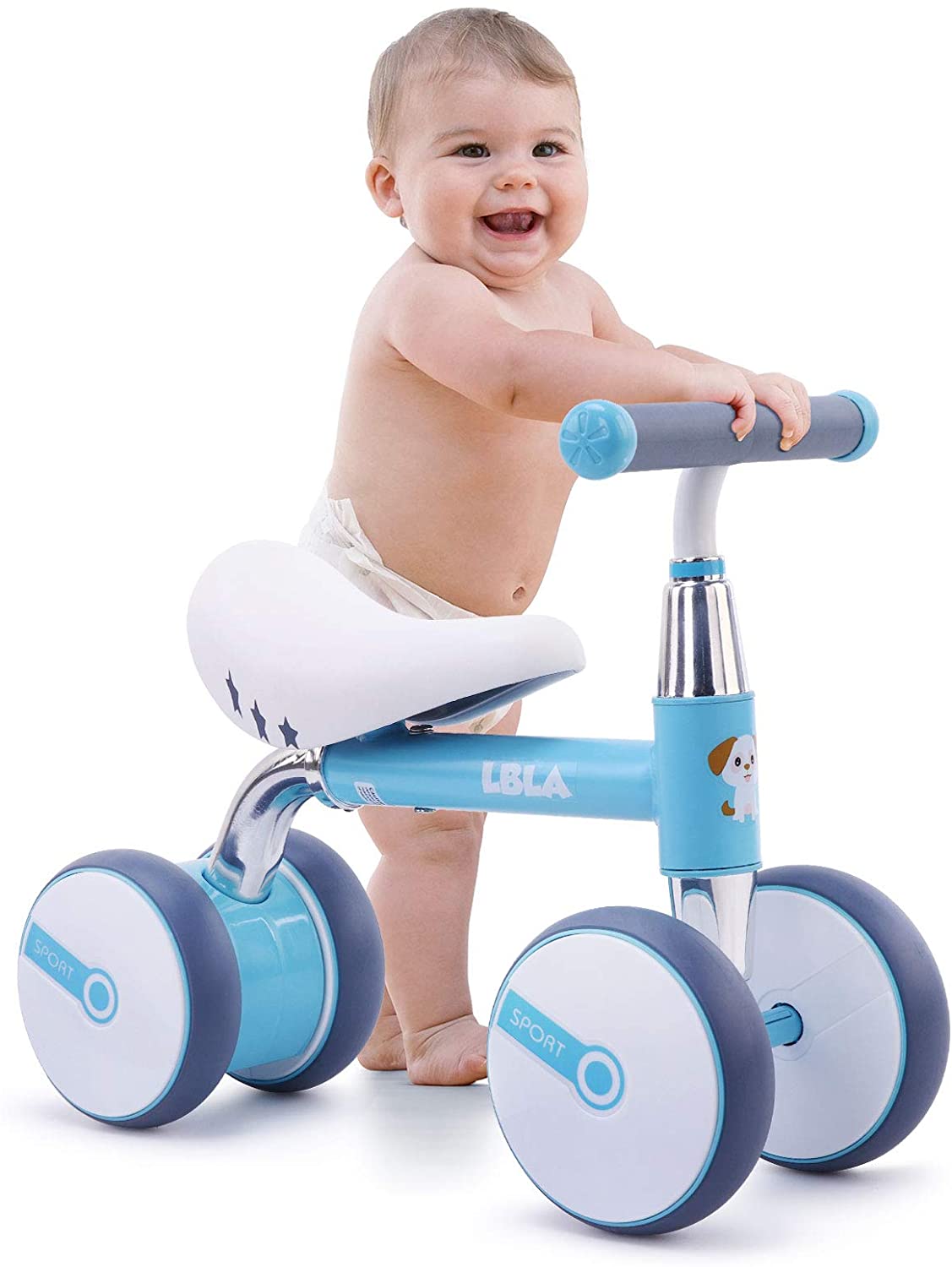Factory Promotional Balance Bike With Cheap Price -  Arkmiido Children’s Balance Bike 10-36 Months without Pedals Toddler 4 Wheels Riding Toy for 1 Year Old Boys Girls (Blue) – Ealing