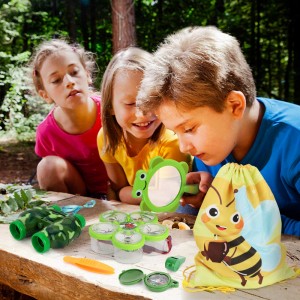 BeebeeRun Outdoor Explorer Set-Bug Catcher Kit for Boys Girls Nature Exploration Kit with Mini Binoculars, Compass, Whistle, Magnifying Glass, Bug Catcher, Headlamp,Adventure, Hiking Educational Toy