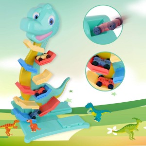 Ealing Dinosaur Toys Car Ramp Toy Ramp Racer Toys with Dinosaur Roar Sound Lights and Music,Toddler Race Track Toy with 6 Mini Cars,Car Toys for Toddlers Gift for Kids