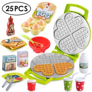 BeebeeRun Pretend Play Kitchen Set,Play Food Toys, New Sprouts Waffle Time Variety Toys Gift for Kid ,Toddlers Pretend Food Playset Children Toy Food Set