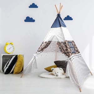 Arkmiido Teepee Tent for Kids, Play Tent for Boy Girl Indoor & Outdoor, Toddler Girls Boys Canvas Tipi Tents
