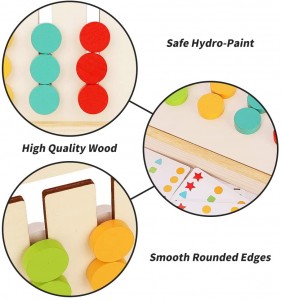 BeebeeRun Kids Montessori Color Shape Sorting Toys,Wooden Puzzle for 3 Year Olds,Matching Game Board Educational Toy for Boys Girls Gifts