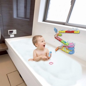 LBLA Kids Bath Toys for Toddlers Fun Slide Water Ball Track Stick to Wall Bathtub DIY Waterfall Pipe and Tub Toys with Suction Wheels Gift for Boys Girls 38 Piece