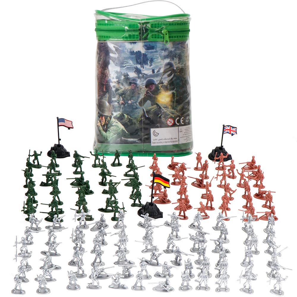 2021 wholesale price Kids Garden Toys - LBLA 300pcs Army Toys Soldiers Battle Group Figures Games,12 Poses Army Man Play Bucket,3 Colors Plastic Soldiers Military Playset with 3 Flags for Boys Chi...