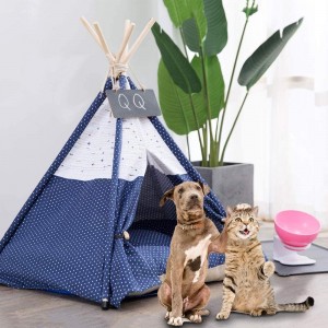 Arkmiido Pet Teepee Dog & Cat Bed with Cushion- Luxery Dog Tents & Pet Houses with Cushion & Blackboard (Multi)