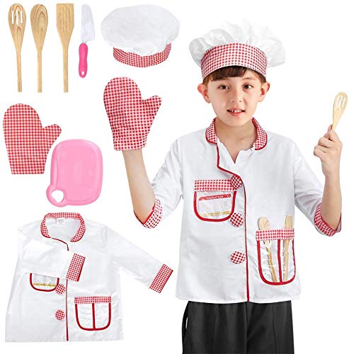 Big discounting Small Plastic Dinosaur Toys - BeebeeRun Kids Cooking Set – Kids Chef Role Play Includes Apron, Chef Hat, Utensils for Toddler Girls Boys 3 4 5 6 Years Old, Dress Up Clothing ...
