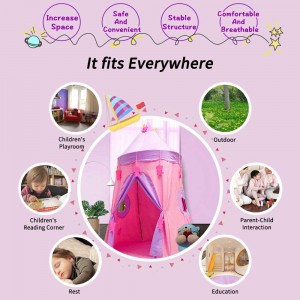 Kids Play Tent of Girls Toys Castle Play Tent Playhouse Best Pink Teepee For Your Children In 0-12 Years Old
