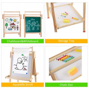 Good Wholesale Vendors Painting Easel - Arkmiido kids easel, Double-Sided Drawing Board,wooden art easel for kids ,Whiteboard & Chalkboard Easel with Eraser & Pack of Chalks and Cognitive stickers for 3+ years Boys and Girls. (2021NEW) – Ealing