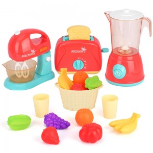 LBLA Kids Pretend Play Kitchen Set, Assorted Kitchen Appliance Toys with Mixer, Blender, Toaster Play Foods and Accessories,Great Learning Gifts for Kids Girls Boys