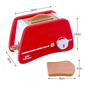Wooden Toaster Set Toy, Bread Maker Machine, Children Breakfast Pretend Kitchen Cooking Play Toy Set, Roleplay with Wooden Kitchen Accessories,Gift and Educational Toys for Kids Boys and Girls