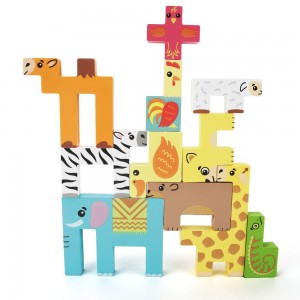 LBLA Wooden Puzzle Animals Tetris Puzzle Wooden Stacking Blocks Balancing Games,Animal Stacking Blocks Montessori Toys Educational Toys for Preschool Children Kids