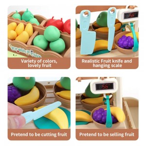 Super Lowest Price Wooden Toy Pram - BeebeeRun Food Truck for Kids – 61PCS Play Food Toy for Toddler, Pretend Play Fruit Selling Car with Apple, Pear, Crane Scale, Coins,Gift for 3 4 5 Year Old Girls & Boys – Ealing