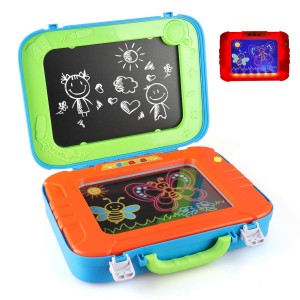 BeebeeRun Drawing Board 2 in 1 Magic Drawing Doodle with Blackboard and Glow Board Learning Toy Gift for Boys Girls Birthday Educational Toys