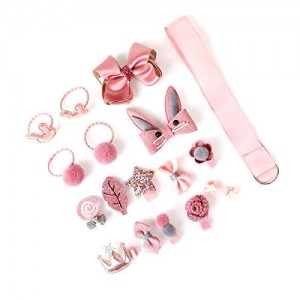 Arkmiido Dark Pink Hair Accessories Set for Girls