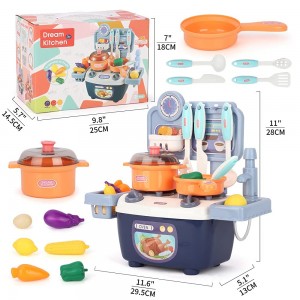 LBLA Kids Role Play Mini Kitchen Playset Toys,Little Chef Pretend Play Cooking Set with Cooking Kit Food Accessories for Children Girls Boys