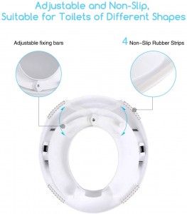 Potty Training Seat for Kids Toddlers, Toilet Seat for Baby with Cushion Handle and Backrest, Toilet Trainer for Round and Oval Toilets (White)