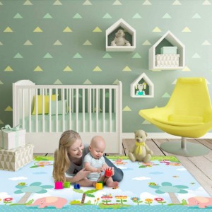 Arkmiido Baby Play Floor mat,Folding XPE Baby mat for Floor, Extra Thick 1cm，Water Proof and Large Soft for Toddler.(197cm177cm) (Green)