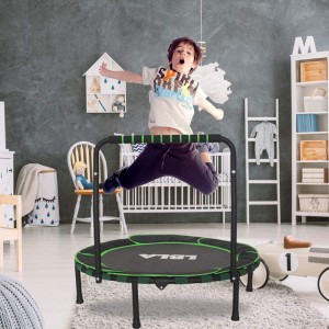 LBLA 36-Inch Trampoline for Kid Foldable Children Trampoline with Adjustable Handrail Safty Padded Cover Indoor/Outdoor Use for Child Age 3+