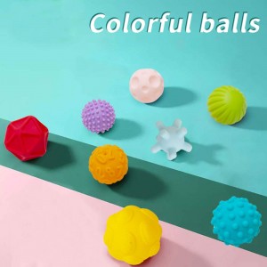 Infantinotextured Multi Ball Set With Sound Rubber Sensory Balls With Bright Colors Ball Bath Toys Multi Sensory Toys For Kids Training Massage Infant Baby Toys 3-12 Months baby ball
