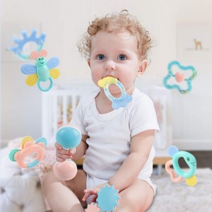 Baby Toys Rattle Teething Toys 8 PCS, Baby Newborn Gift Set Toys for 0 3 6 9 12 18 24 Month Newborn Babies Infant