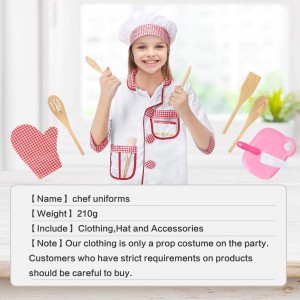 BeebeeRun Kids Cooking Set – Kids Chef Role Play Includes Apron, Chef Hat, Utensils for Toddler Girls Boys 3 4 5 6 Years Old, Dress Up Clothing Gifts