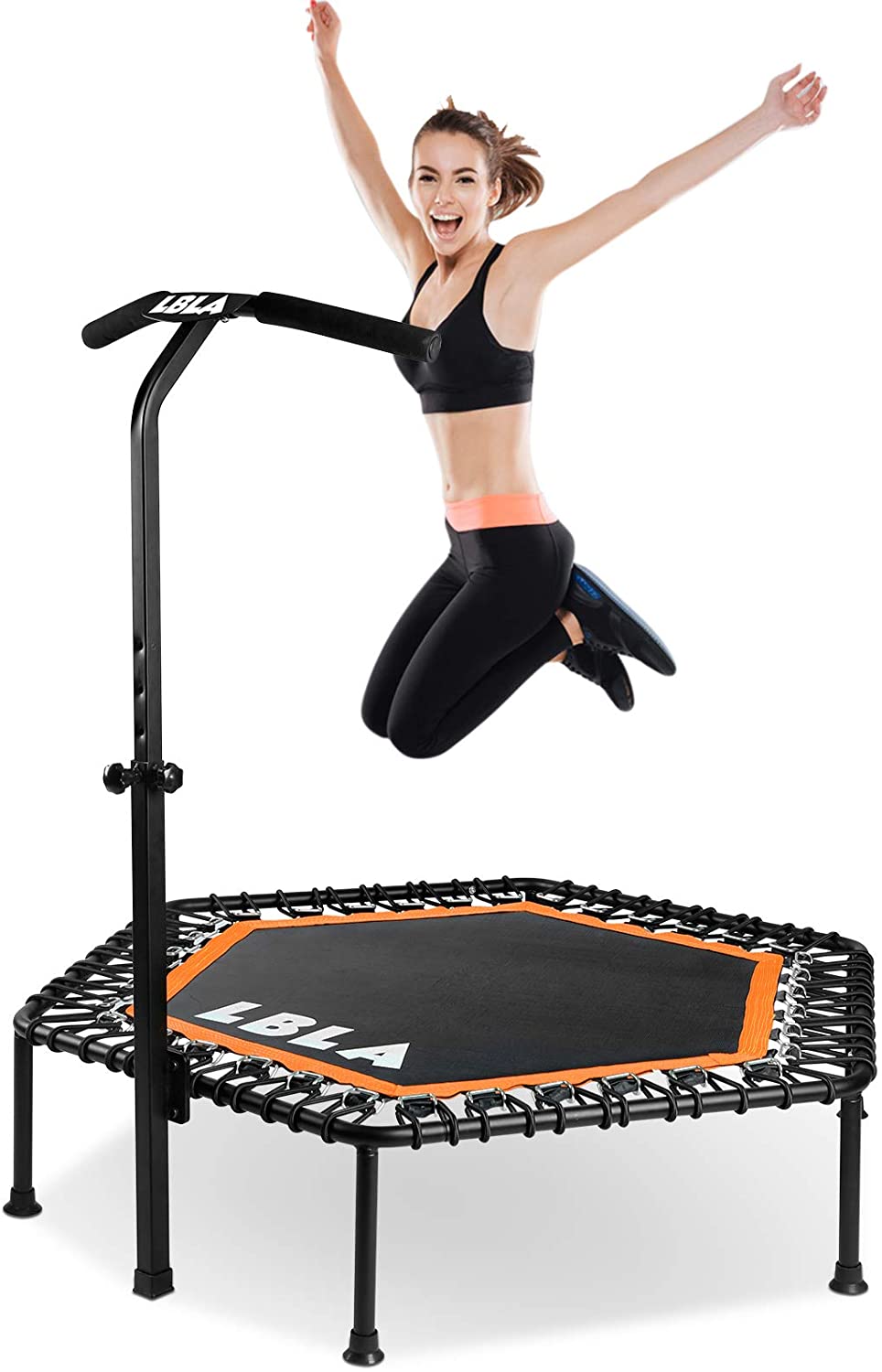 50″ Mini Trampoline,Fitness Trampoline with Adjustable Handle,Exercise Trampoline Rebounder for Kids Adults Suitable for Indoor and Outdoor Max Load 330lbs Featured Image