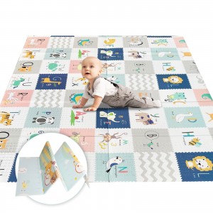 Baby Play Mat, Extra Large Baby Floor Mat, Portable Waterproof Non Toxic XPE Soft Foam Mat, Anti-Slip Folding Puzzle Mat Playmat for Infants Indoor or Outdoor Use（78×70 inch）
