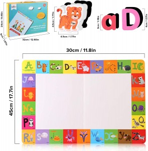 Beebeerun Classroom Magnetic Letters and Numbers Kit for Kids with Double-Side Magnet Board,Colorful Foam Alphabet ABC Uppercase Lowercase Numbers and Animals Magnets Educational Spelling Learning Toys for Preschool Counting