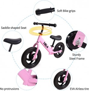 LBLA Balance Bike for Toddlers and Kids, Kids Bicycle Skills Training with Adjustable and Seat Bike Pink Color