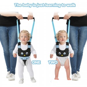 LBLA Handheld Toddler Walking Assistant, Baby Walker Harness Adjustable Standing Up Walking Learning Helper for Infant 6-27 Month（Blue Penguin）