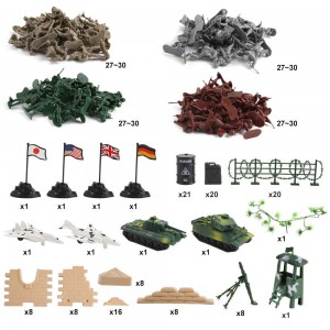 BeebeeRun 250 PCS Army Men Army Soldier Plastic Toys, Military Action Figures Playset with Tanks, Planes, Soldier Figures and Accessories