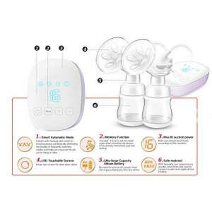 Double Electric Breast Pump, Portable Breast Pump with Adjustable Suction & Pumping Levels for Mom’s Comfort