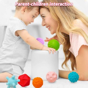 Infantinotextured Multi Ball Set With Sound Rubber Sensory Balls With Bright Colors Ball Bath Toys Multi Sensory Toys For Kids Training Massage Infant Baby Toys 3-12 Months baby ball