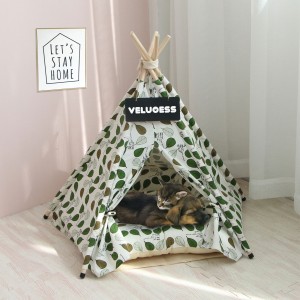 Green leaf pet tent cat kennel rabbit teddy bear kennel four seasons cat and dog tent wholesale (CW0243)