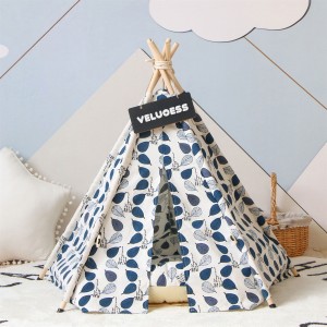 Manufacturer blue leaf cat litter kennel pet tent tent small and medium-sized dog collapsible play house (CW0242)