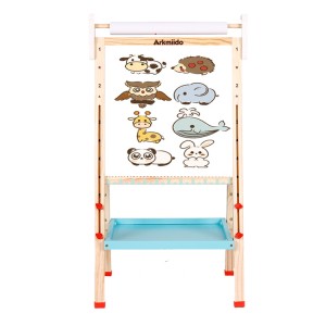 Arkmiido wooden kids easel 2 Sides Magnetic Tabletop Drawing Board for Kid