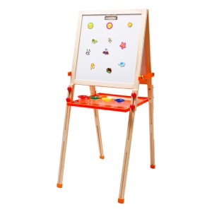 Double-Sided Whiteboard & Chalkboard Standing Kids Easel without Paper Roll