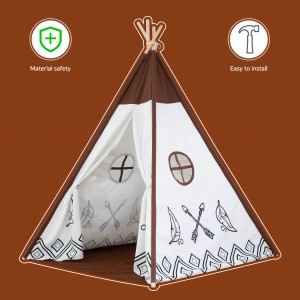 New product Indian children’s tent cotton cloth white brown indoor play house parent-child play house toy house (ZP0177)